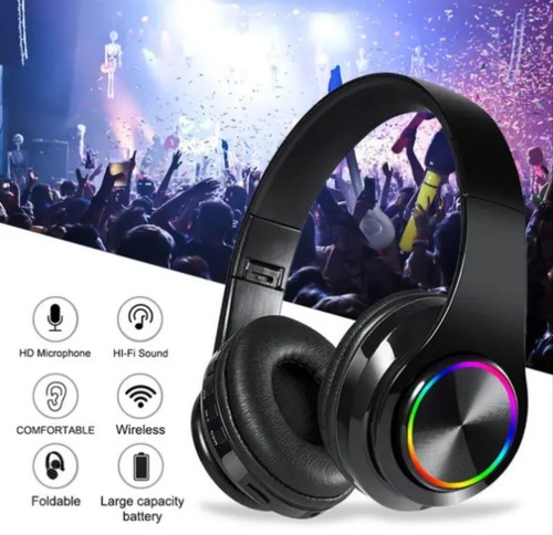 Wireless Bluetooth 5.1 Headphones Noise Cancelling Over-Ear Stereo Earphones UK