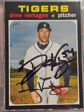 2020 Topps Heritage DREW VERHAGEN Tigers In-Person Signed Autographed AUTO