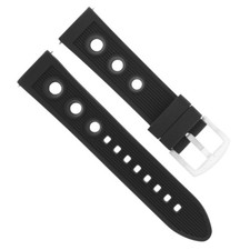24MM RUBBER RACING DIVER WATCH BAND STRAP FOR BREITLING NAVITIMER COLT BLACK