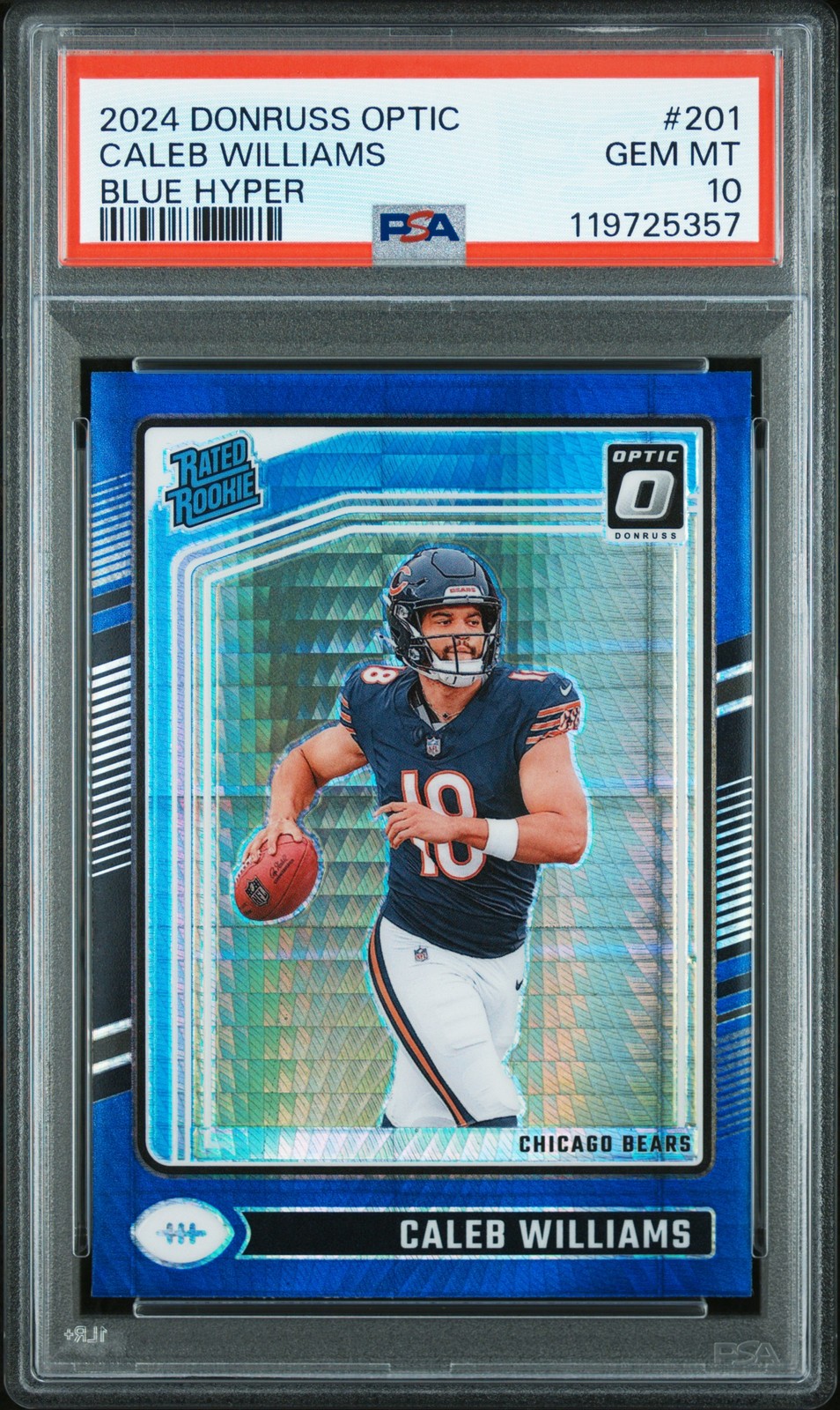 2024 PANINI DONRUSS OPTIC BLUE HYPER #201 CALEB WILLIAMS PSA 10