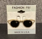 NOS! Gold Tone, Rhinestone Accented, Christian Sunglasses BROOCH, PIN 1 7/8" L