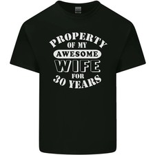Camiseta de algodón ligero 30 aniversario de boda 30 aniversario esposa divertida para hombre