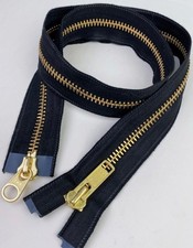 YKK #10 Brass Parka 2Way Heavy Duty Metal Jacket Zipper, DENIM 48”*FREE SHIPPING