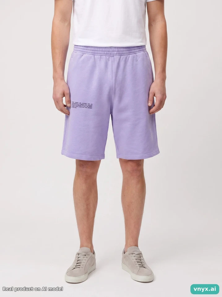 PANGAIA Pantalones cortos Hombre Talla 30 Morado Relaxed Fit Algodón - Imagen 3 de 4
