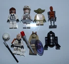 LEGO Vintage Star Wars Minifigure Lot of 7 Figures RARE w/ Ten Numb, Yoda, &Luke