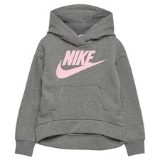 Nike Kids Standard Fit Club Fleece High-Low Pullover Hoodie Gray Size Medium