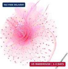 Fascinators Hats for Women Tea Party Flower Pearl Feather Wedding Fascinator Hat