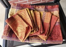 Fall Colors Leaves Tablecloth 54 X 74 And 6 Pumpkin Napkins