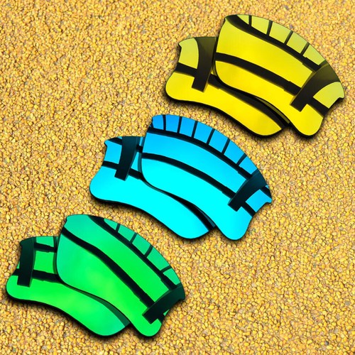 3Sets Lenses Replacement for-Oakley Flak Jacket XLJ Polarized-Blue&Green&Golden