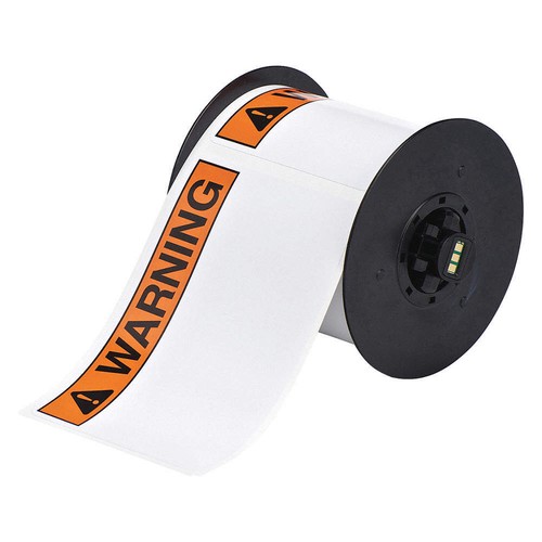 BRADY B30-241-595-ANSIWA Label,Black/Orange,2.250 In. 6XHA5