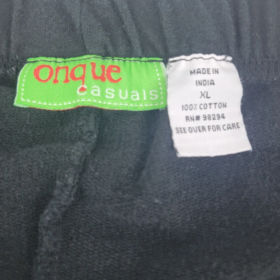 Onque Casuals Pants Womens size XL Black Tie Waist Sweatpants Jogger - Image 4 of 4