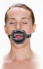 Bondage Knebel Mundknebel BDSM Ballknebel Einstellbar Mund Offen Silikon Leder