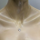 925 sterling silver rose diamond .01ct Love Birds Heart pendant 18" necklace — photo 9