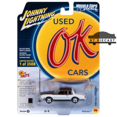 ミニカー Johnny Lightning cars of 1980 JOHNNY LIGHTNING 1980 CHEVROLET MONTE CARLO 1/64 WHITE