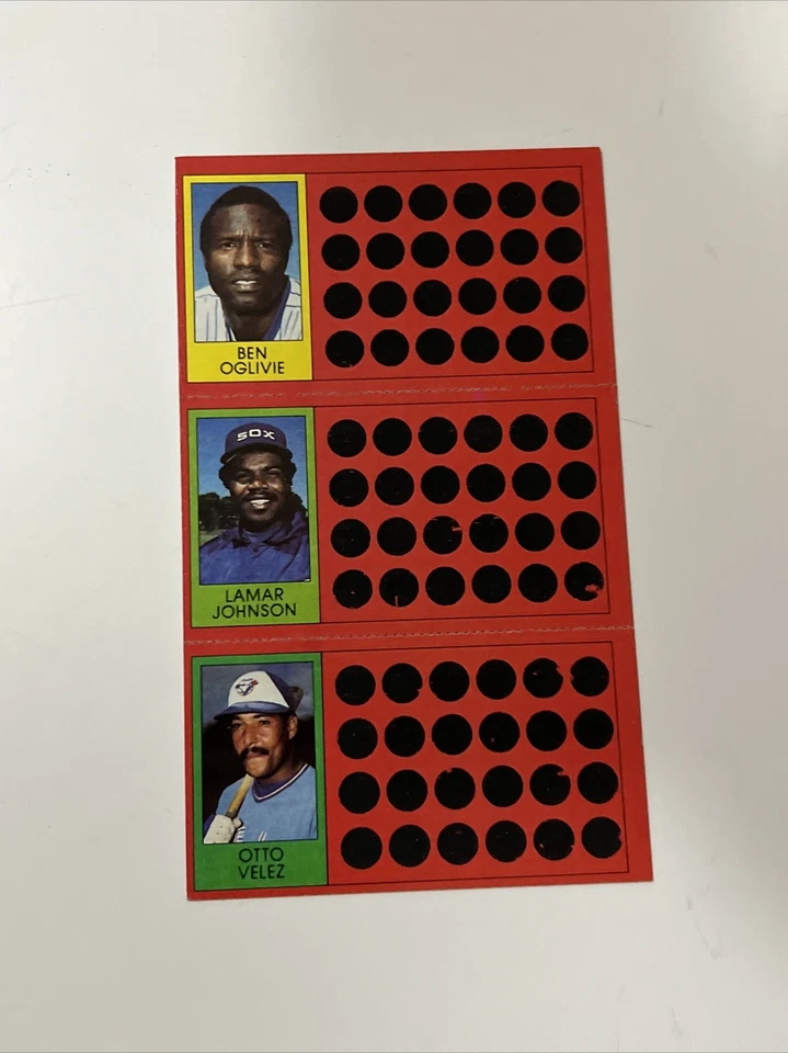 1981 Topps baseball scratch off Ben Oglivie/Lamar Johnson/Otto Vellez - Image 4 of 4