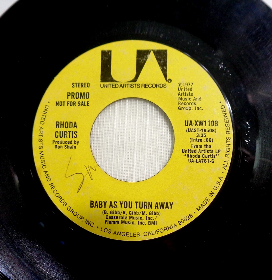 Rhoda Curtis: Baby As You Turn Away (Stereo/Mono) 1977 UA-XW1108 Promo Press G+ - Image 2 of 4