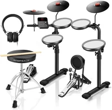 MK-0 PRO Electric Drum Set with Bass Drum+Drum Throne+Drum Sticks+Drum Headphone