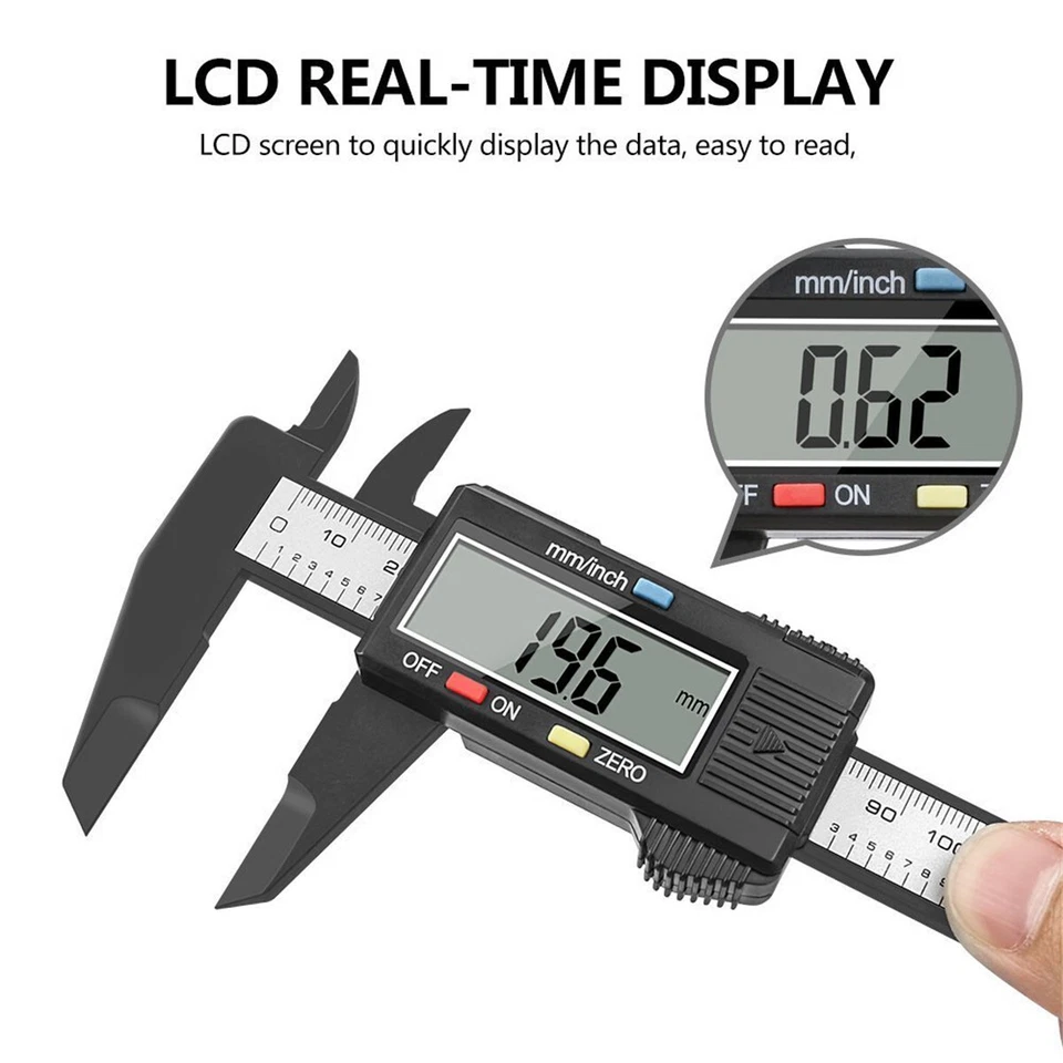 Digitaler Messschieber 0 - 150 mm Schieblehre Messlehre mit LCD Display Batterie - Bild 4 von 4