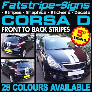 VAUXHALL CORSA D STRIPES GRAPHICS STICKERS DECALS SXI GSI VXR S 1.2 1.4 ...