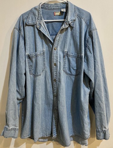 Blue Denim Red Tab Long Sleeve Button 