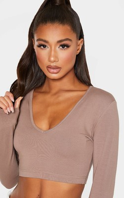 deep v crop top