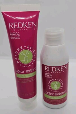 Redken Nature + science color Extend shampoo and conditioner 1.6oz & 1fl.oz