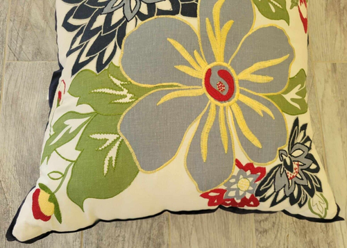 Floral Blue Green Embroidered Throw Pillow 20 x 20 in Cottagecore Cottage Target - Picture 4 of 10