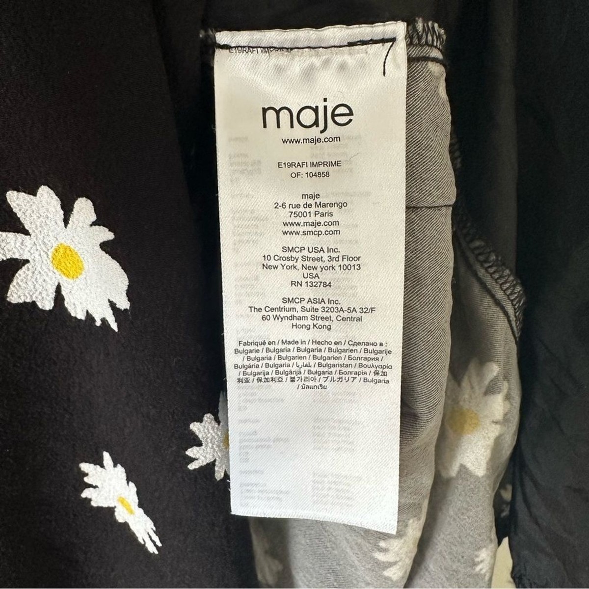 NWOT Maje Rafi Daisy Print Shirt Dress Size 1/Small | eBay
