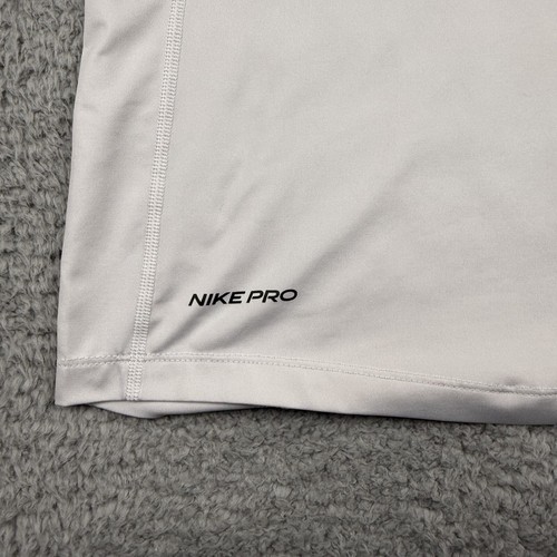 NIKE Shirt Boys Large White Pro Dri Fit Tank Top Spellout Running Performance - Picture 3 of 11