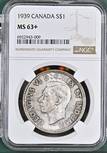 CANADA 1 Dollar 1939, Royal Visit, NGC MS 63+, Deeply Toned Lustrous UNC. R7.