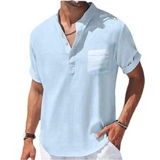 Embroidered Fish Casual Button Down Shirts for Men for sale