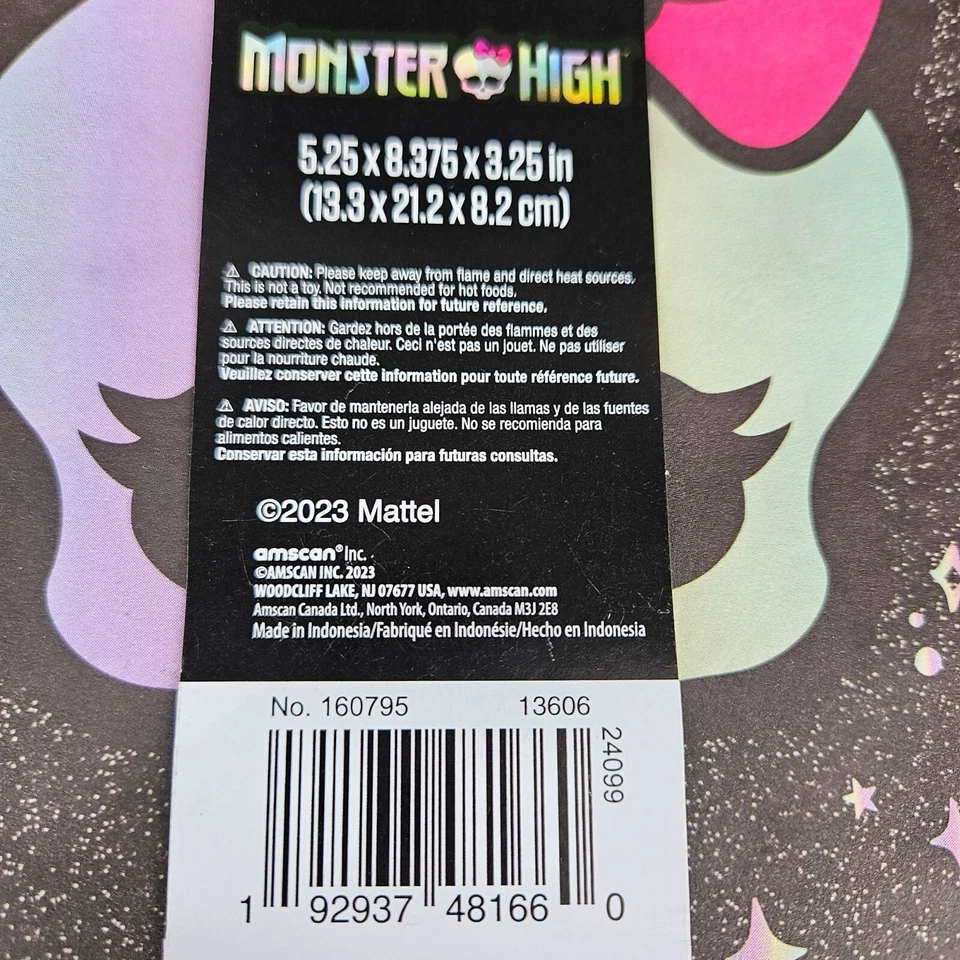 Monster High Party Supplies Set 8 Gift Kraft Bags Plates 7-Inch Cake Snack NEW - Image 4 of 4