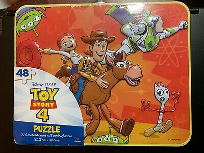 Disney Pixar Toy Story 4 Puzzle In Lunchbox Tin 48 Pieces 12.5” x 15” NEW
