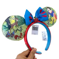 DisneyParks 100 Decades Snow White Minnie Mouse Blue Bow Ears Headband Ears2026