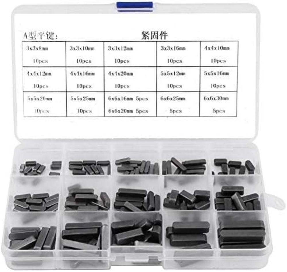 Dingln 140pcs Rotonda Ended Chiavetta Parallela Drive Shaft Set Keys 8 Millimetr