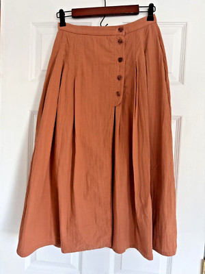 Vintage Jaeger Skirt Womens sz 12 Cotton A-Line Hippy Pockets Cottage Prairie