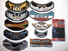 Lotto 10 toppe gruppo proprietari Harley Davidson HOG 2015-21 e altre e una spilla