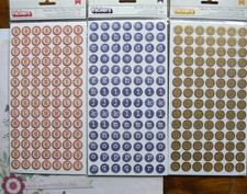 Round TYPEWRITER Gold - BINGO Red/Cream - Blue/White Thicker Appr17mm Choice L2R