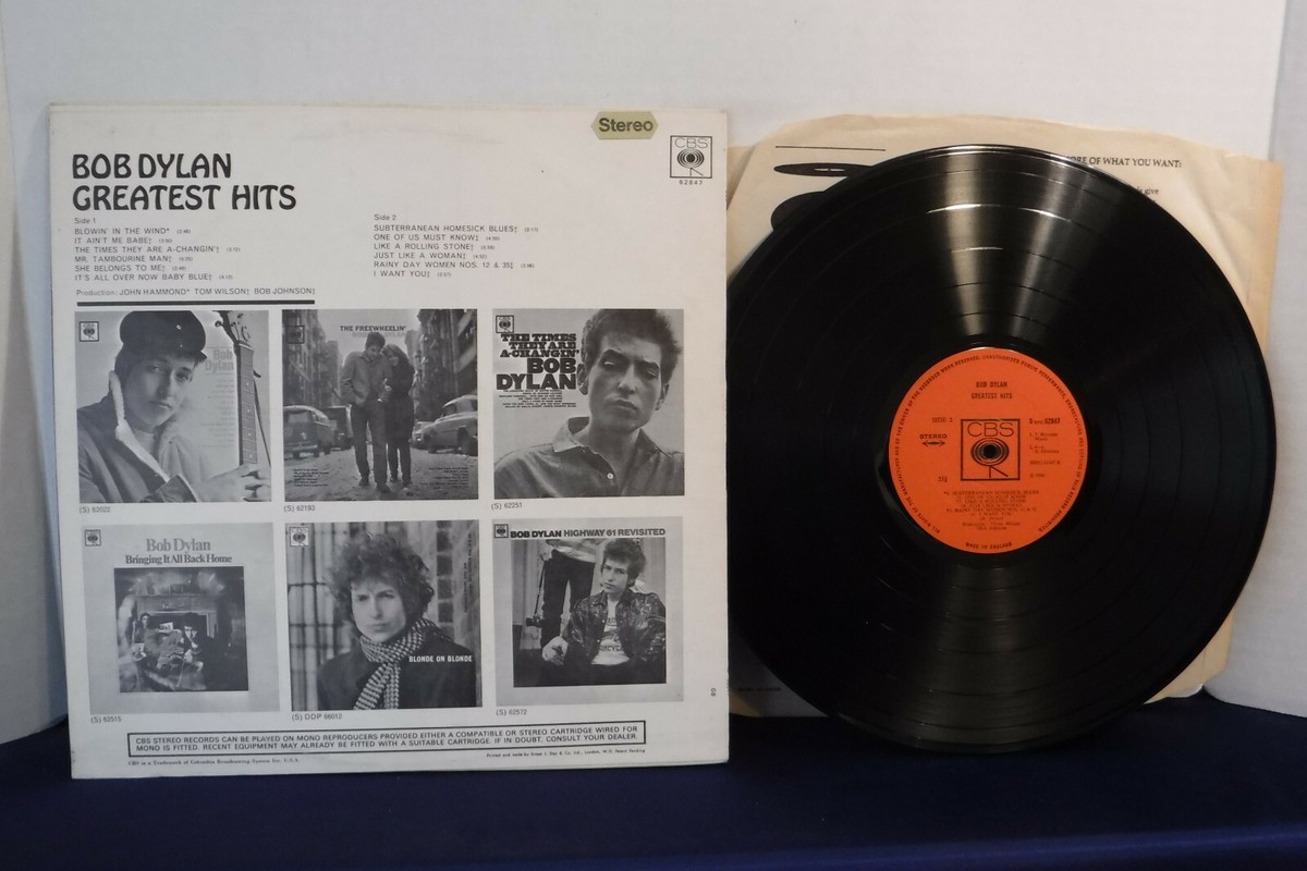 Bob Dylan, Greatest Hits, CBS Records SBPG 62847, 1966 Rock, Folk