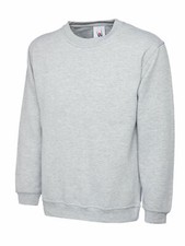 Uneek Unisex Classic Sweatshirt Crew Neck Men's Plain Jersey Sweater Jumper TOP