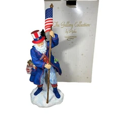 Patriotic Santa Christmas Figure & Flag Gallery Collection by Pipka 2001 Large