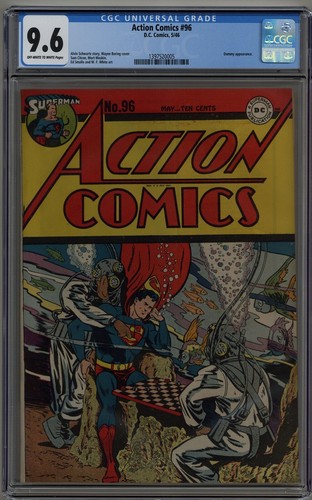 ACTION COMICS #96 CGC 9.6 OFF-WHITE TO WHITE PAGES DC COMICS 1946