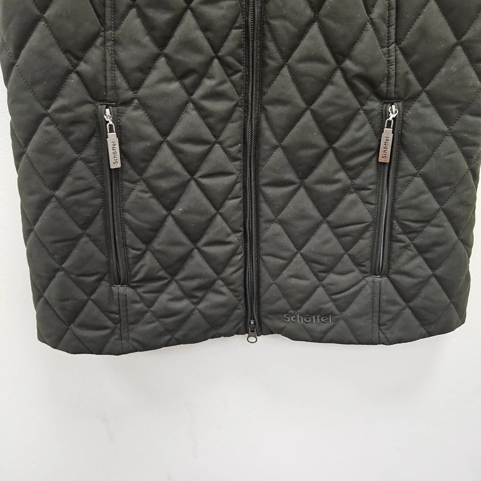 Schoffel Brooke Quilted Country Equestrian Green Fleece Gilet Vest Size UK 14 - Image 3 of 4