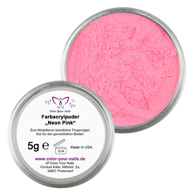 5g Farb Acrylpuder Neon Pink, Acrylpowder, Acrylmodellage, für Acryl Liquid