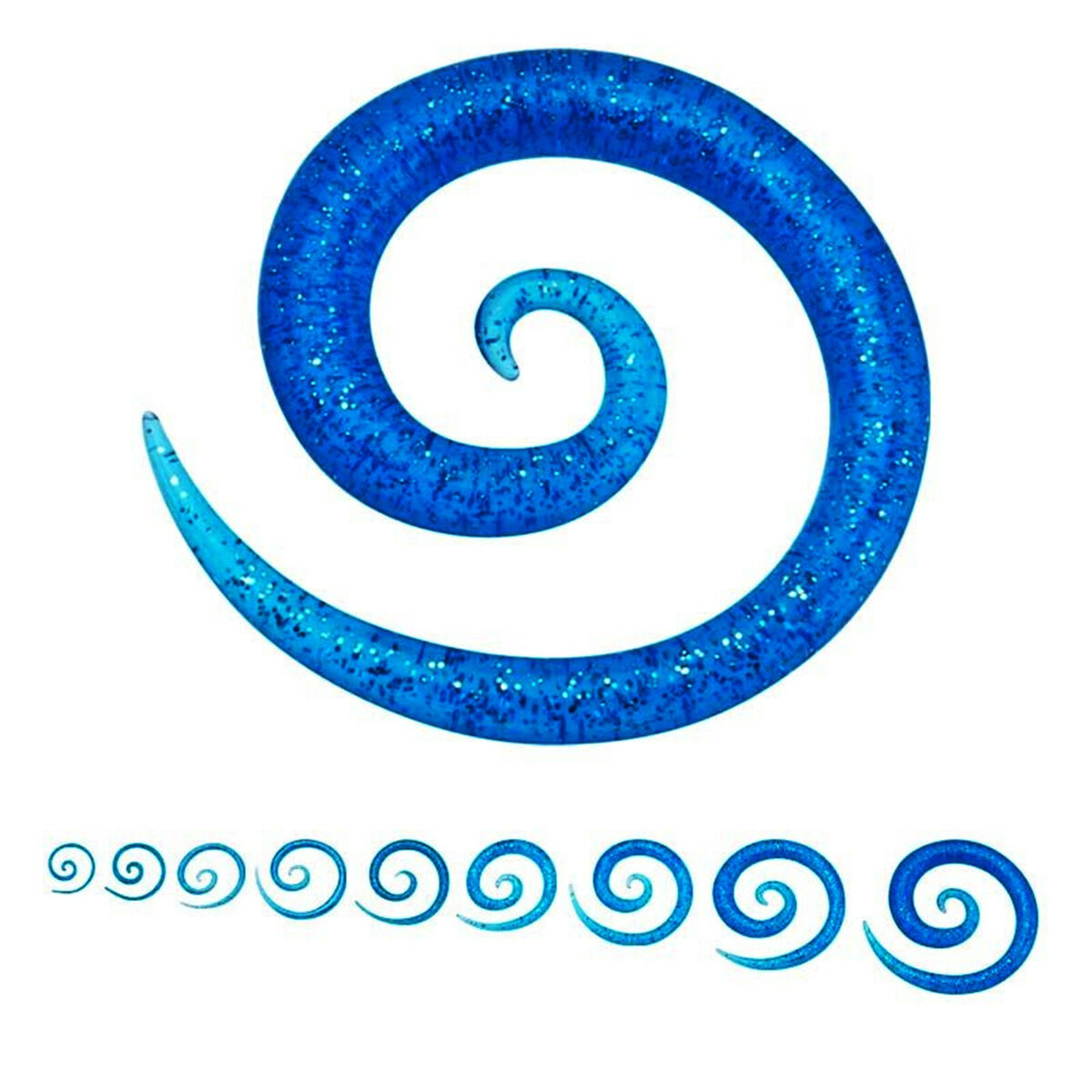Blue UV Acrylic Ear Sprial Blue UV Acrylic Ear Sprial