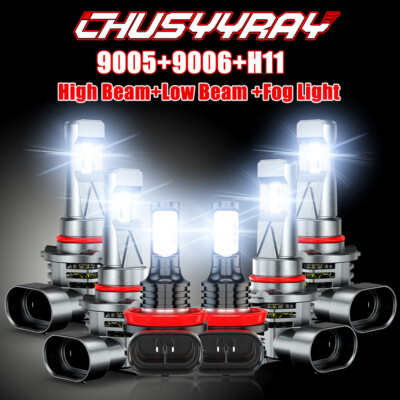 FIT Mitsubishi Lancer 2008-2015 Combo 9005 9006 LED Headlight H11 Fog Light Bulb