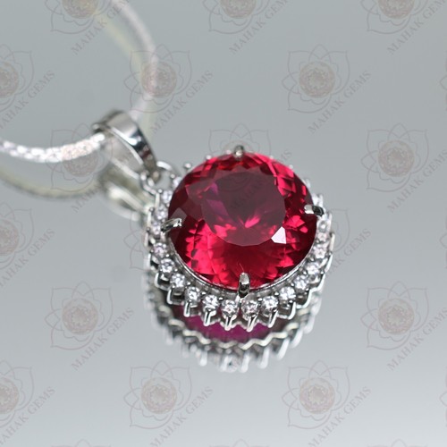 Luxury Red Ruby Pendant 29.30 Ct Certified in 925 Solid Silver – Deluxe Jewelry - Picture 2 of 10