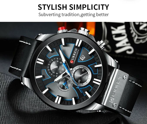 2025 CURREN Men Watch Men Military Sport Wristwatch Leather Quartz Watches New - Picture 1 of 27