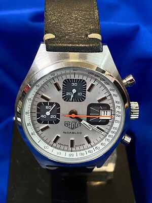Heuer Incabloc Racing Chronograph vintage Automatik  Valjoux 7765 Uhr #70