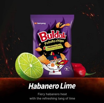 Samyang Buldak Habanero Lime Potato Chips 4.23oz | Spicy Korean Snack